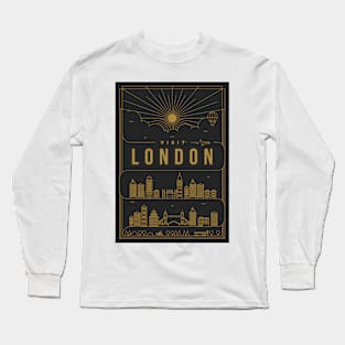 London Minimal Lineal Poster Long Sleeve T-Shirt